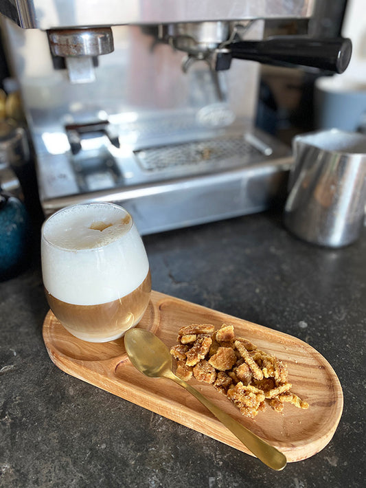 Ovaal massief houten koffietray