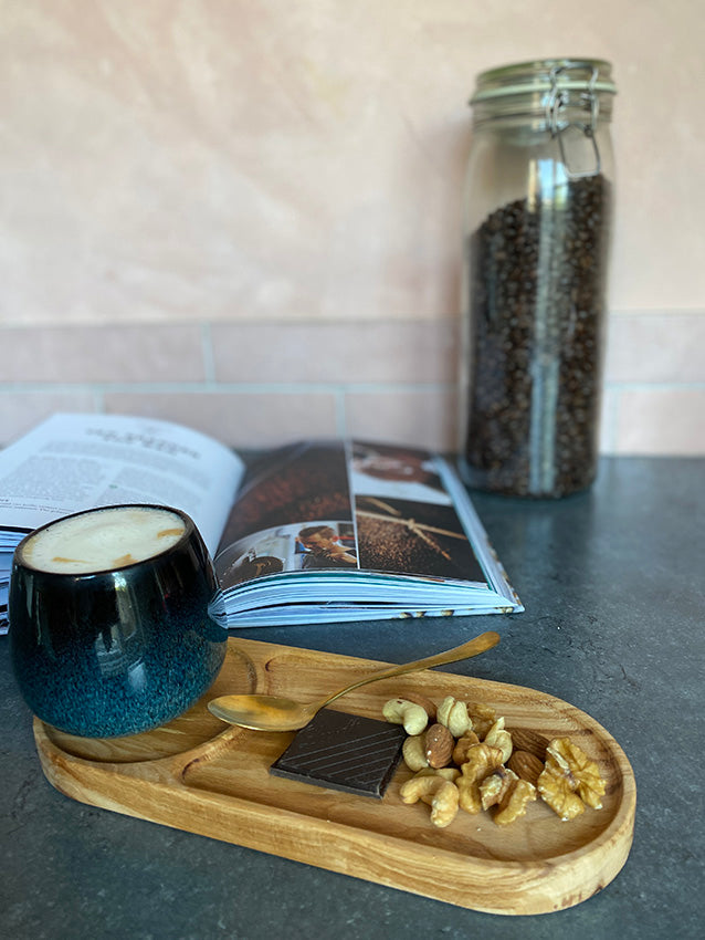 Ovaal massief houten koffietray