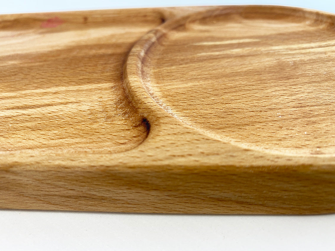 Ovaal massief houten koffietray