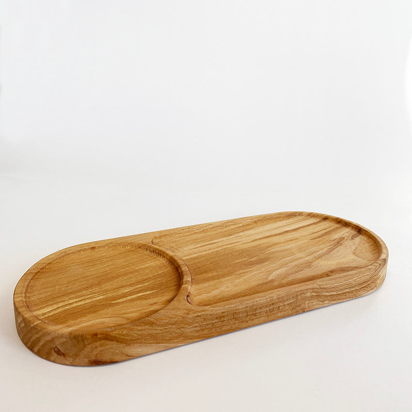 Ovaal massief houten koffietray