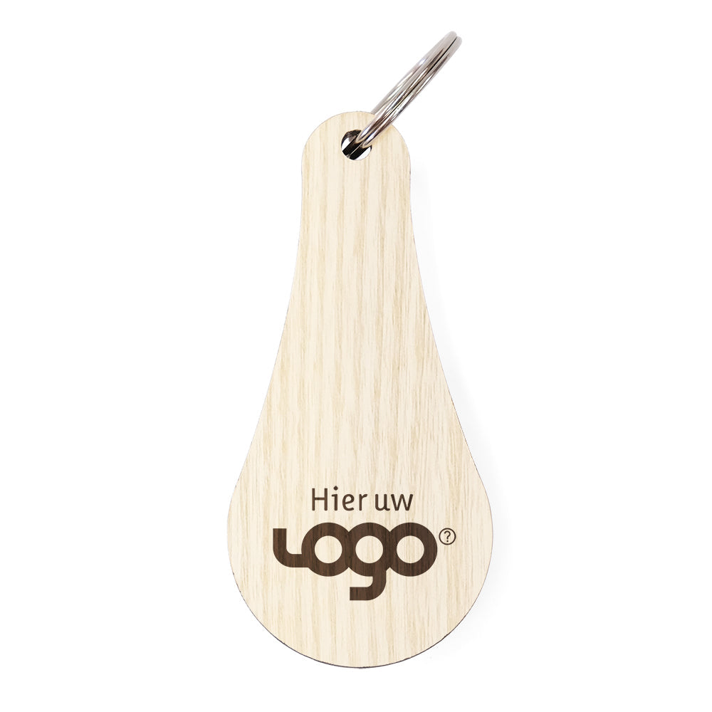 Houten hotelsleutelhanger met logo