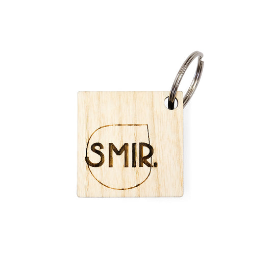 Houten sleutelhanger met logo - vierkant FSC 100%