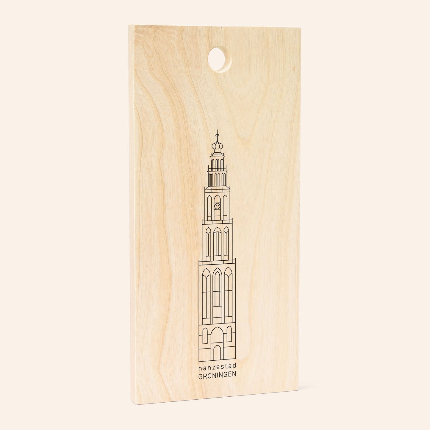 Houten snijplank Martinitoren Groningen