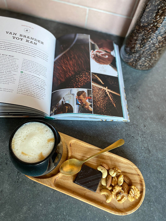 Ovaal massief houten koffietray