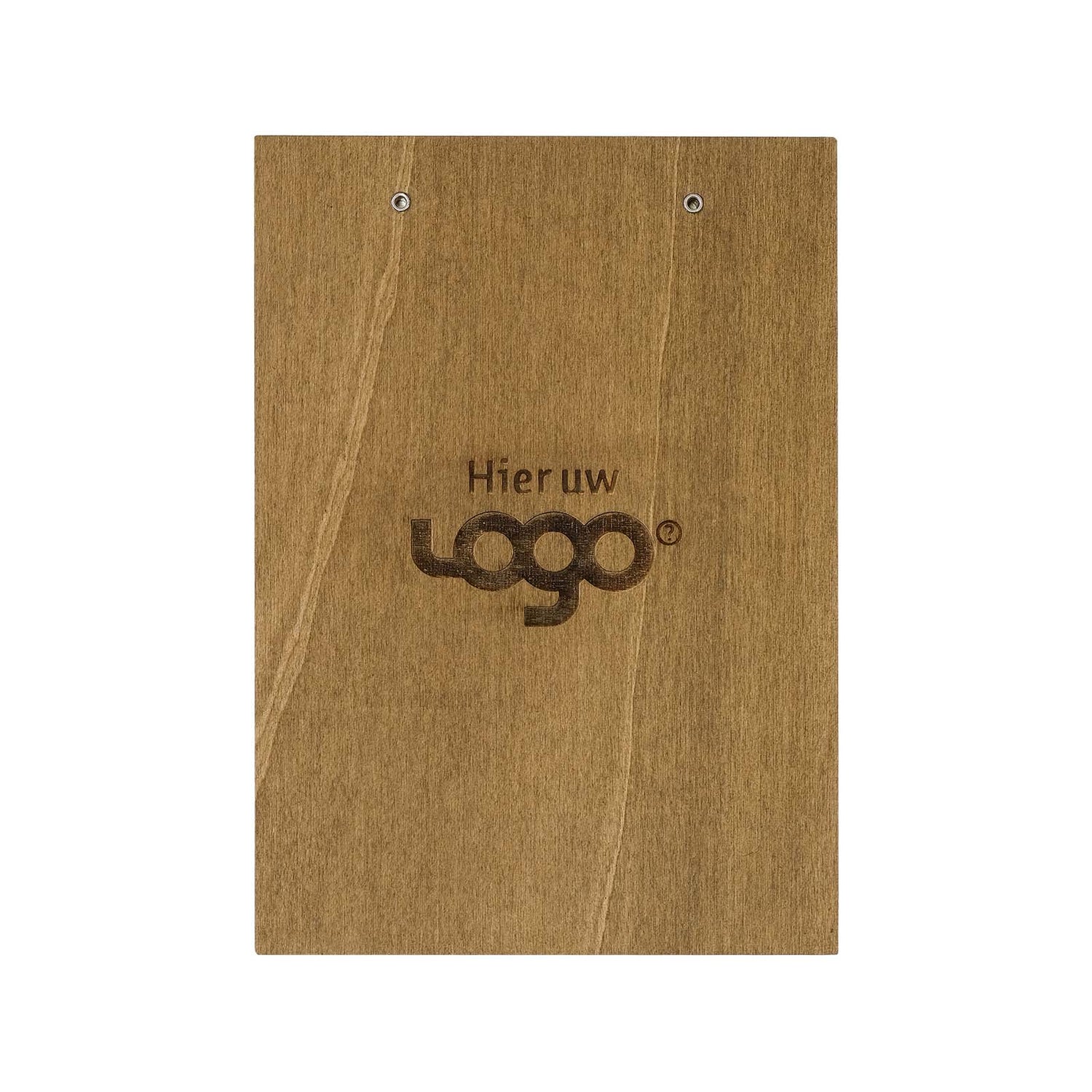 Houten klembord A4 of A5 donker hout met logo bedrukken